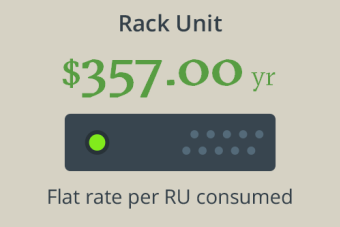 $357 per year, flat rate per rack unit consumed